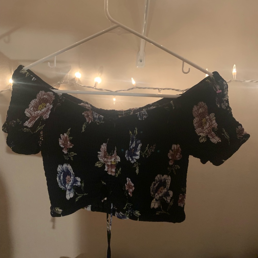 kendall & kylie floral crop top